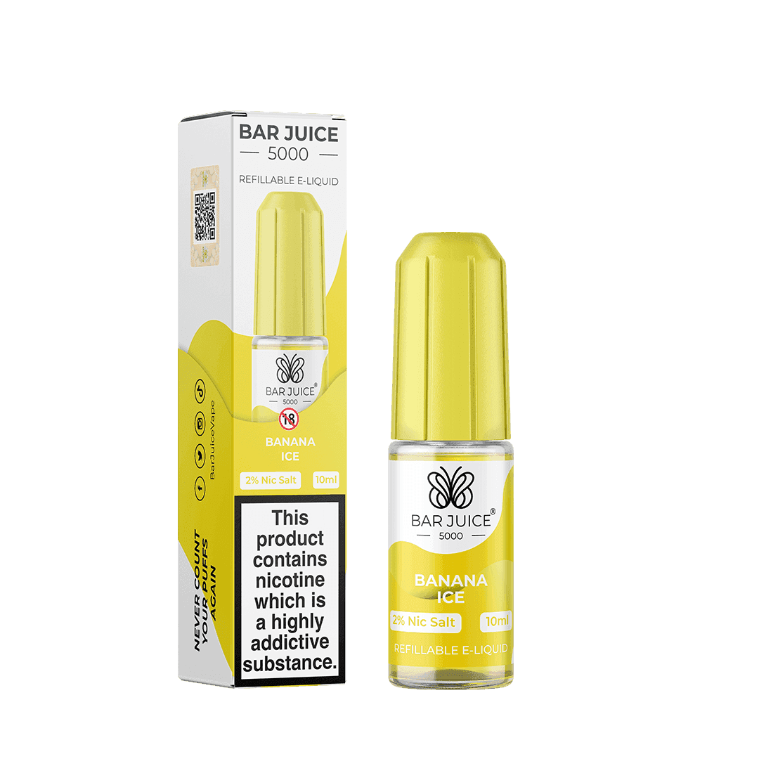 BANANA ICE 10ML E LIQUID NICOTINE SALT BY BAR JUICE 5000 - Vapeslough
