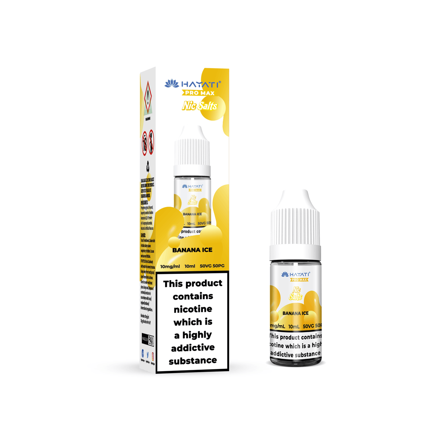 BANANA ICE 10ML NIC SALT BY HAYATI PRO MAX 10MG(1%) | 20MG(2%) - Vapeslough