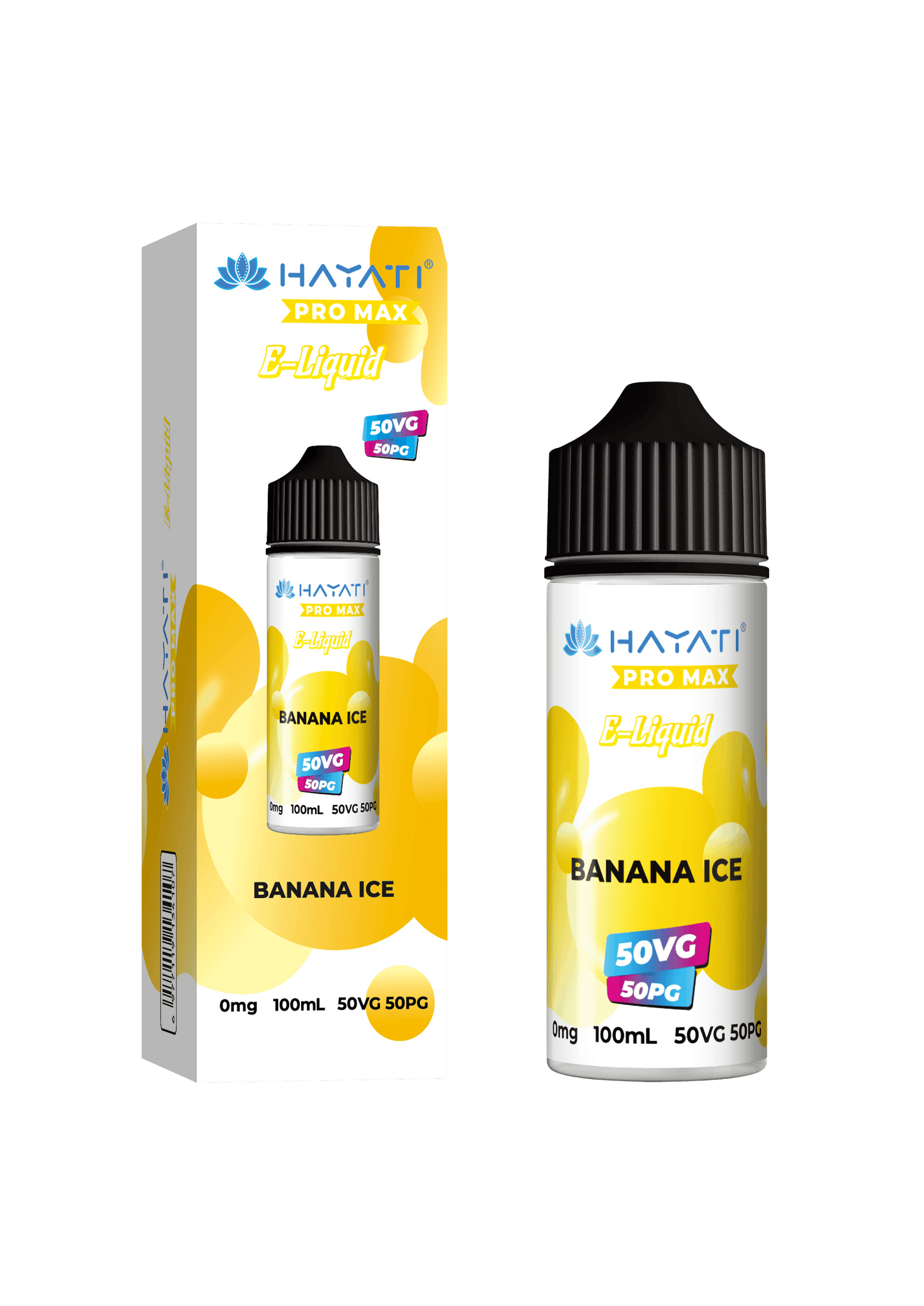 BANANA ICE - HAYATI PRO MAX 100ML SHORT FILL - 50/50PG/VG E-LIQUID - Vapeslough