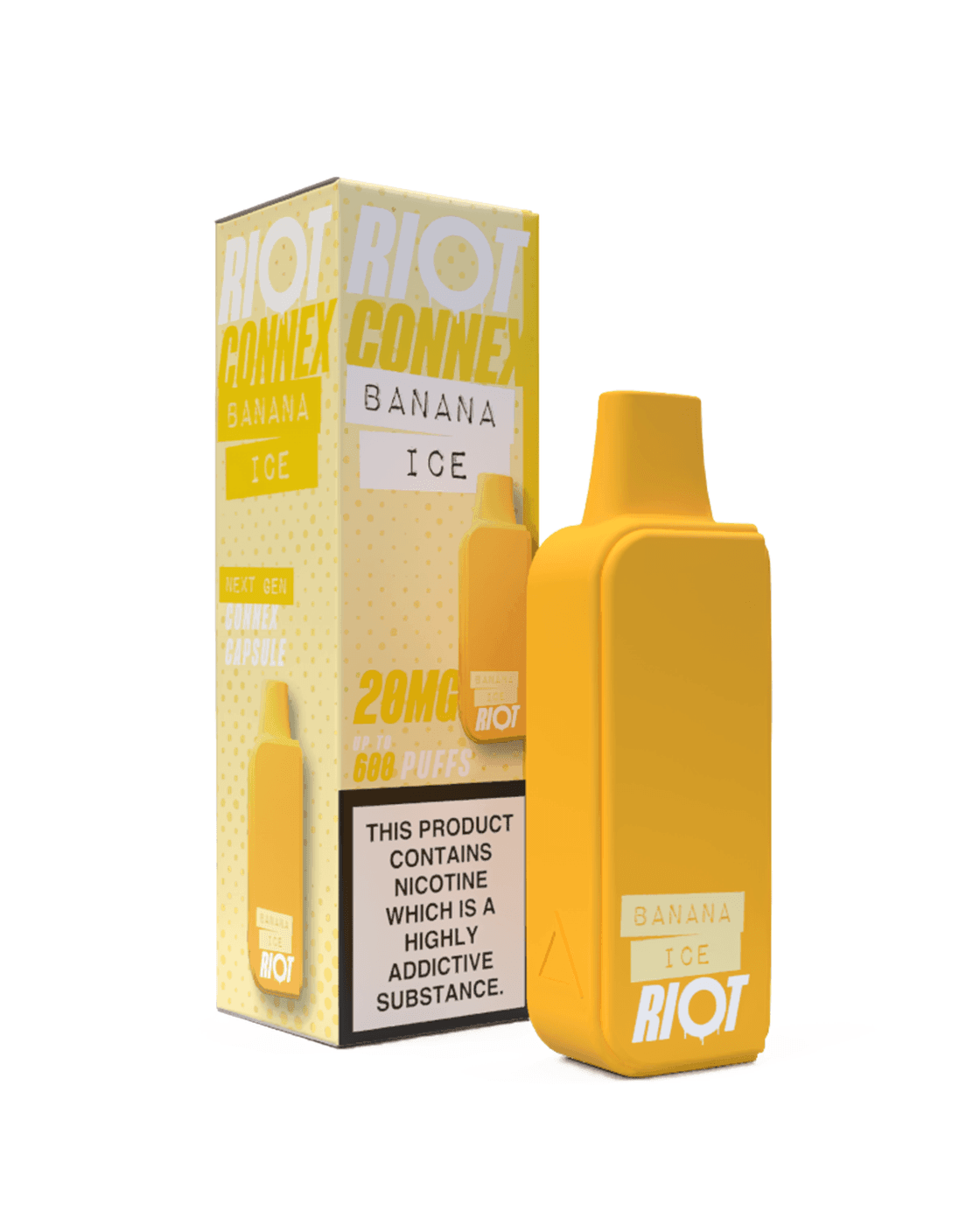 BANANA ICE - RIOT CONNEX - PRE-FILLED POD - 600 PUFFS BY RIOT SQUAD - Vapeslough