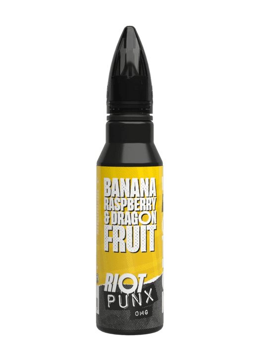 BANANA, RASPBERRY & DRAGONFRUIT - PUNX 50ML SHORT FILL E-LIQUID BY RIOT SQUAD - Vapeslough
