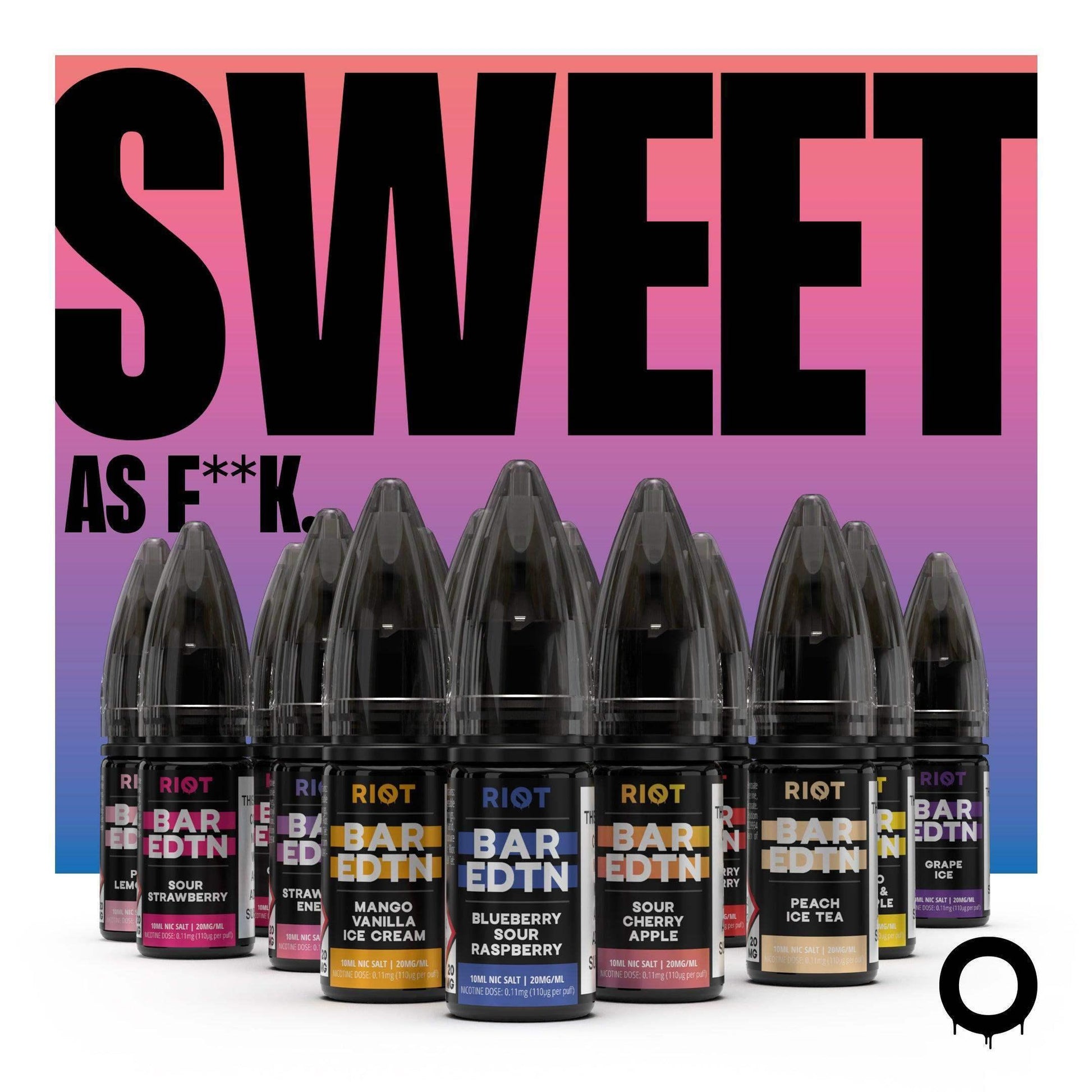 BAR EDTN - SWEET AS F**K - 5MG | 10MG | 20MG MIX&MATCH 5 X £11.99 BY RIOT SQUAD - Vapeslough