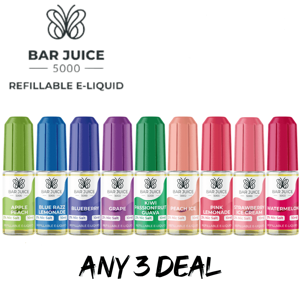 BAR JUICE 5000 10ML NICOTINE SALT - 10MG (1%) | 20MG (2%) MIX & MATCH 3 X £9.99 - Vapeslough