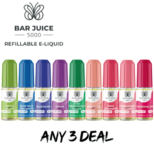 BAR JUICE 5000 10ML NICOTINE SALT - 10MG (1%) | 20MG (2%) MIX & MATCH 3 X £9.99 - Vapeslough