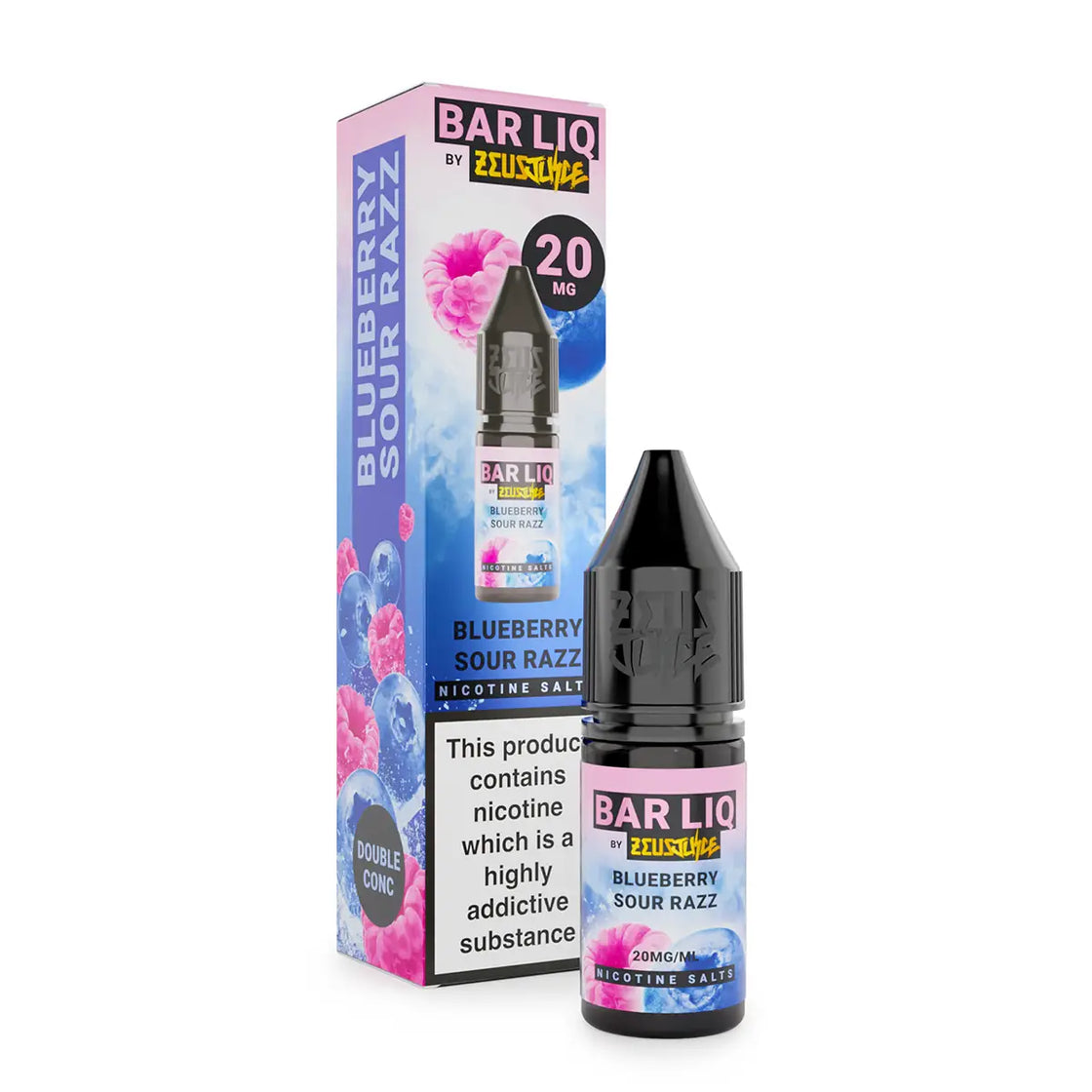 BLUEBERRY SOUR RAZZ 10ML E LIQUID NICOTINE SALT BY ZEUS JUICE