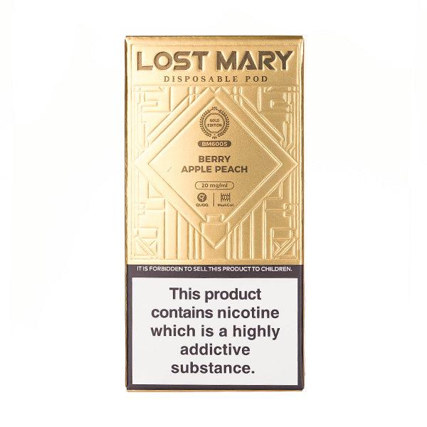 BERRY APPLE PEACH - LOST MARY BM600S GOLD EDITION DISPOSABLE VAPE - Vapeslough