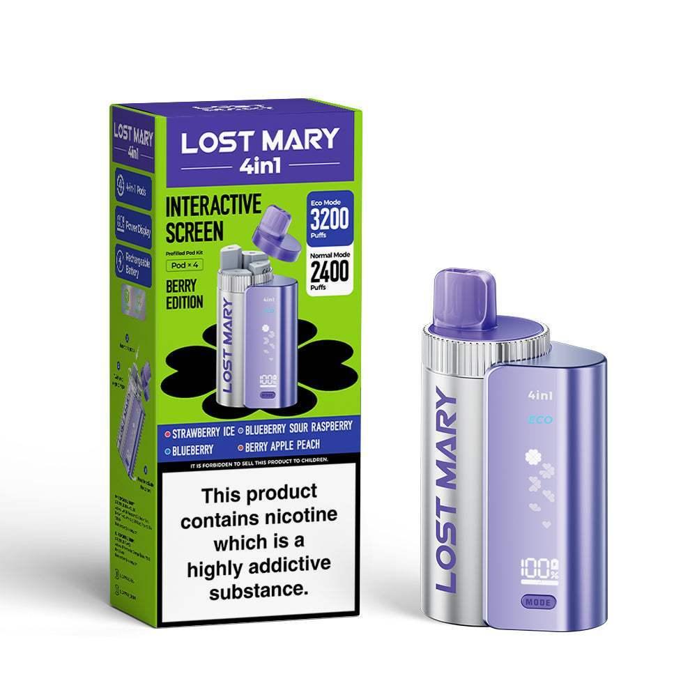 BERRY EDITION - LOST MARY 4IN1 POD SYSTEM DEVICE KIT - 3200PUFFS - Vapeslough
