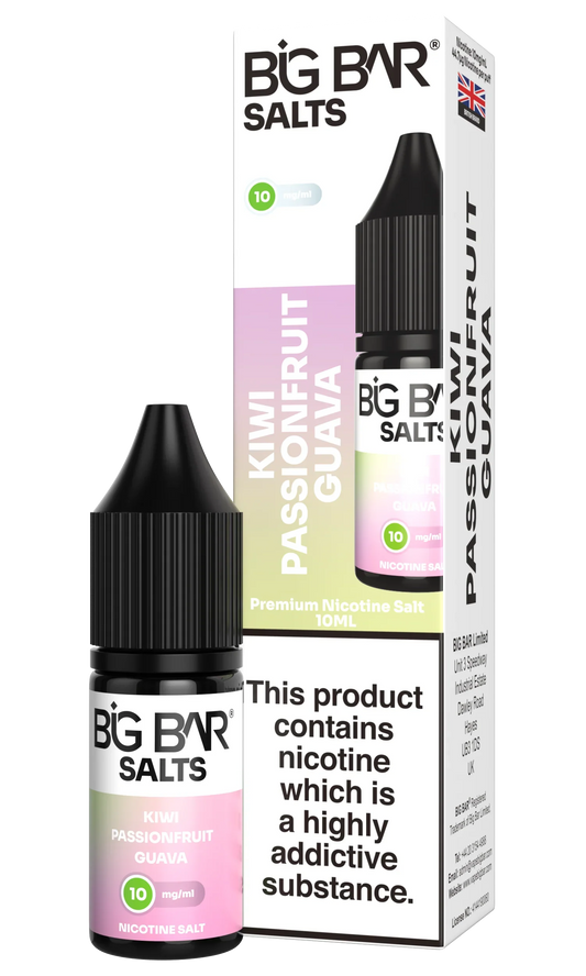 BIG BAR SALTS KIWI PASSIONFRUIT & GUAVA 10 \ 20mg - Vapeslough