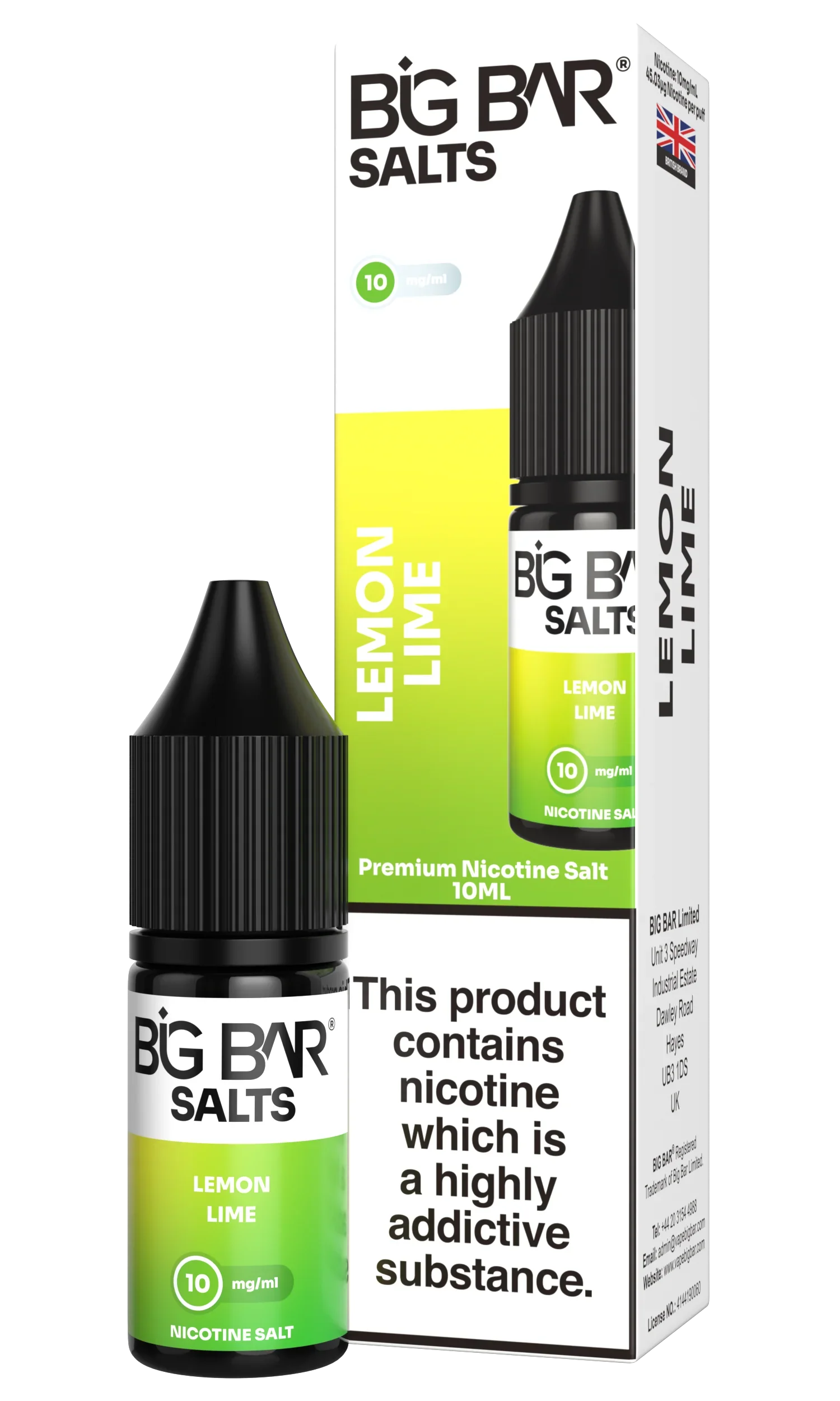 BIG BAR SALTS LEMON & LIME 10 \ 20mg - Vapeslough