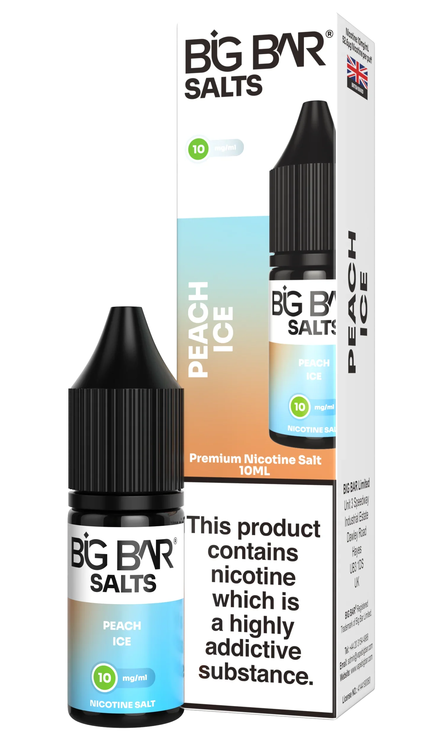BIG BAR SALTS PEACH ICE 10 \ 20mg - Vapeslough