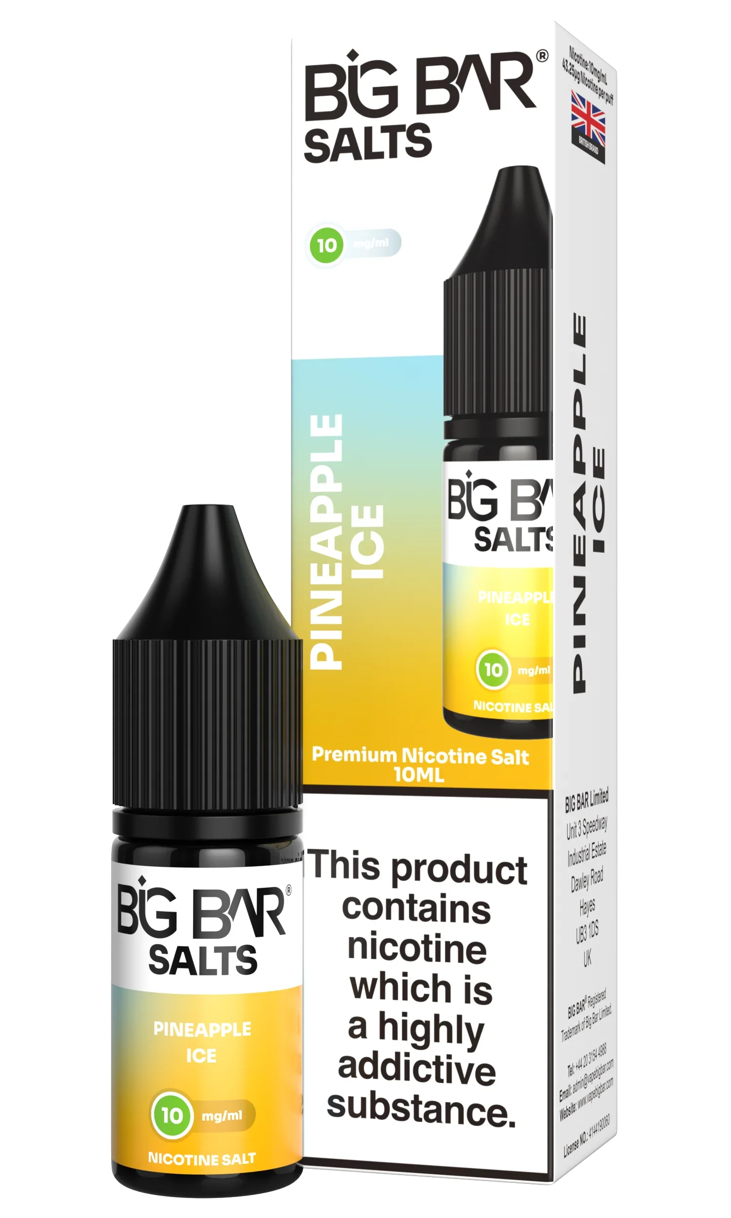 BIG BAR SALTS PINEAPPLE ICE 10 \ 20mg - Vapeslough