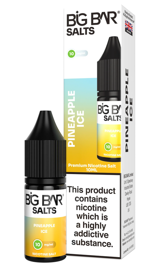 BIG BAR SALTS PINEAPPLE ICE 10 \ 20mg - Vapeslough