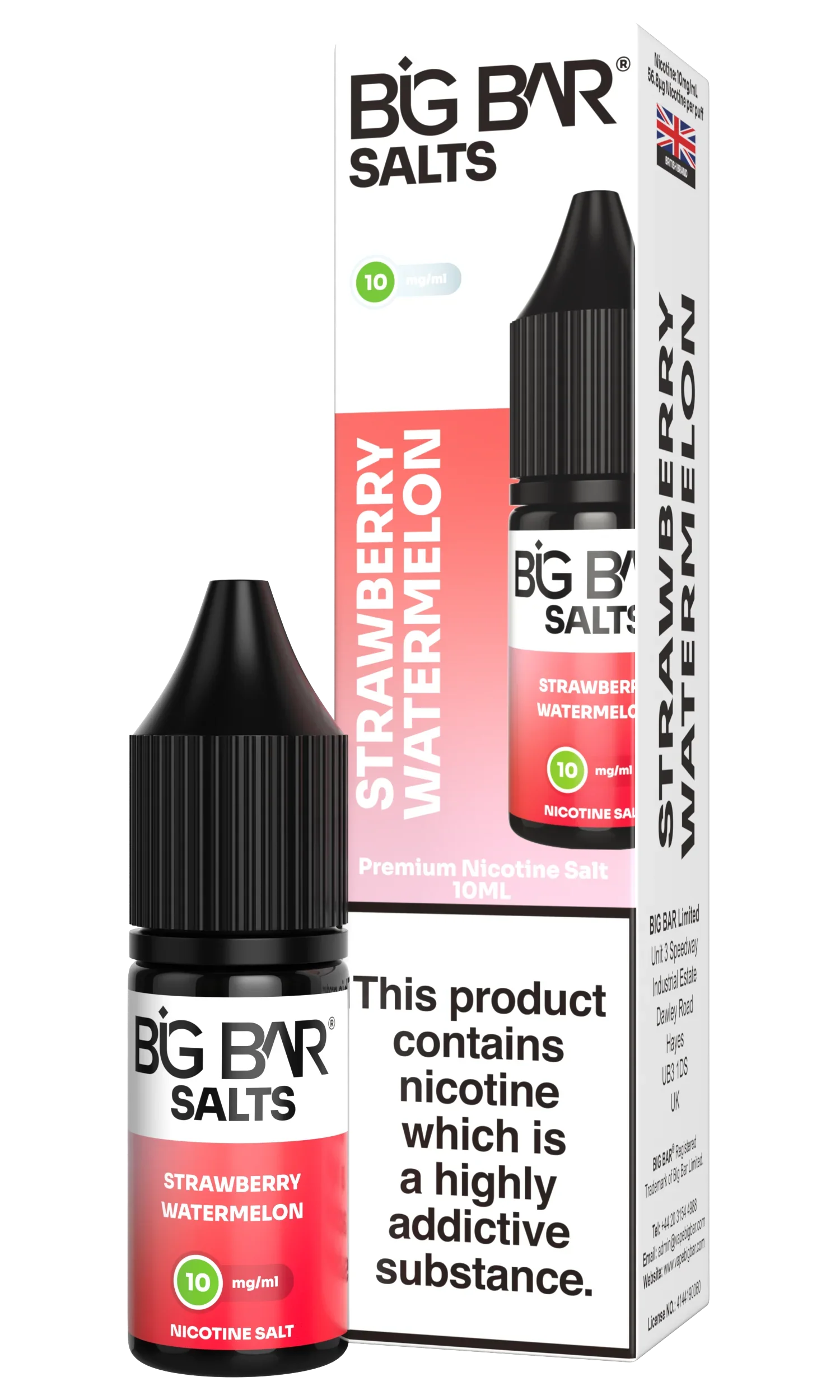 BIG BAR SALTS STRAWBERRY WATERMELON 10 \ 20mg - Vapeslough