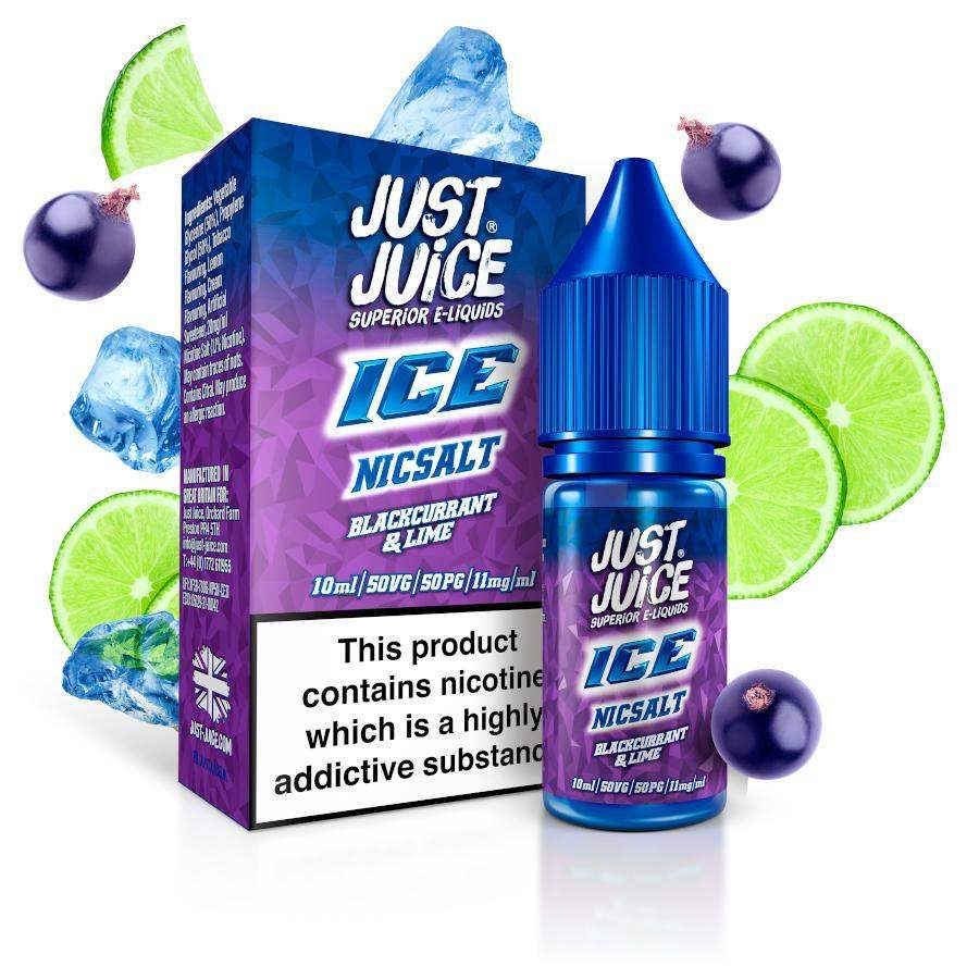 BLACKCURRANT & LIME ICE NIC SALT BY JUST JUICE - Vapeslough