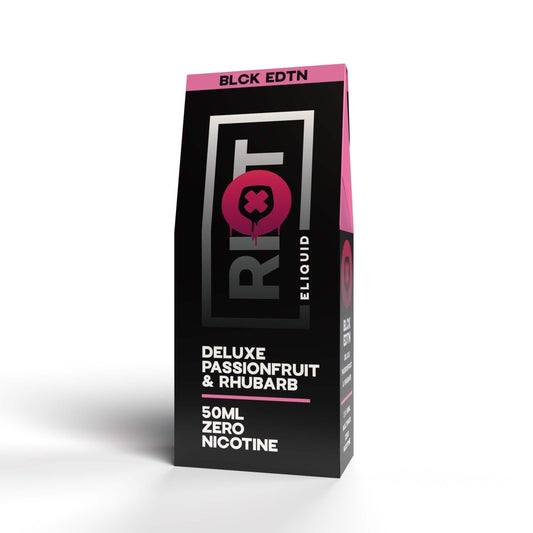 BLCK EDTN - DELUXE PASSIONFRUIT & RHUBARB SHORTFILL 100ML BY RIOT SQUAD - Vapeslough