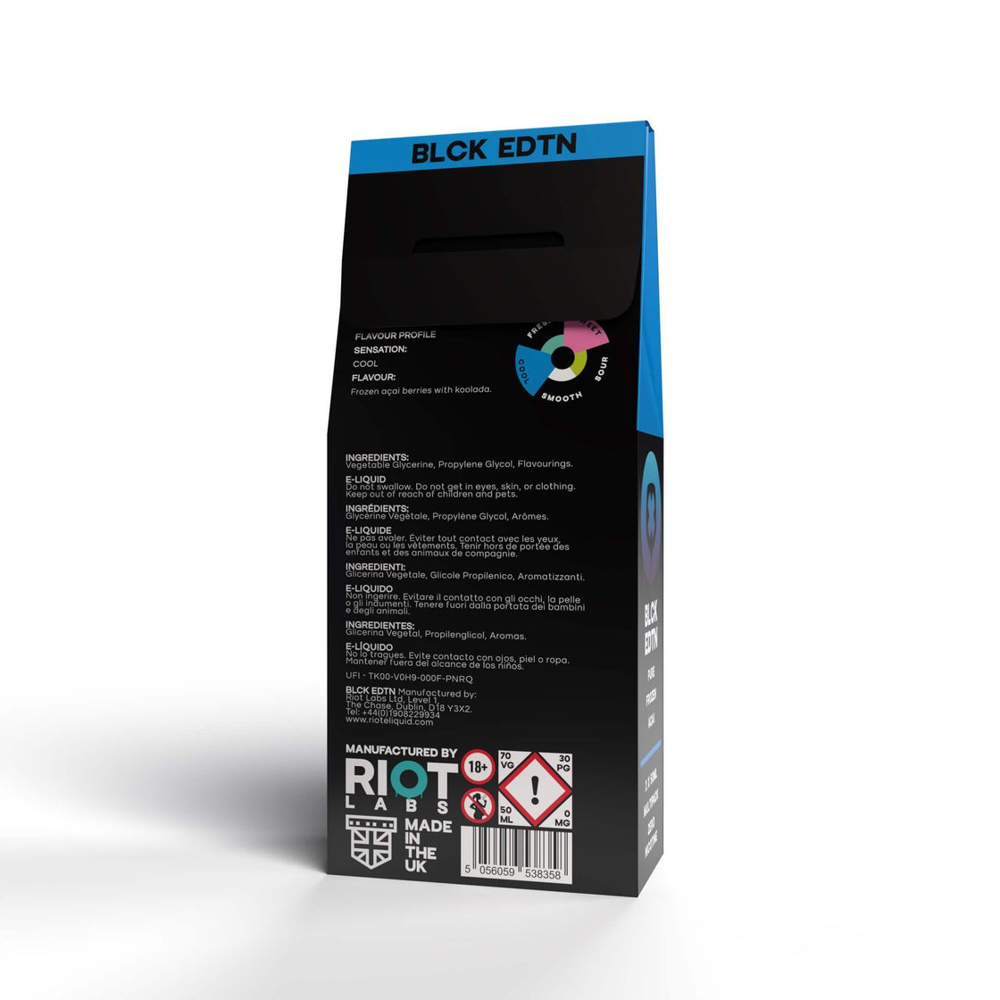 BLCK EDTN - PURE FROZEN ACAI SHORTFILL 100ML BY RIOT SQUAD - Vapeslough