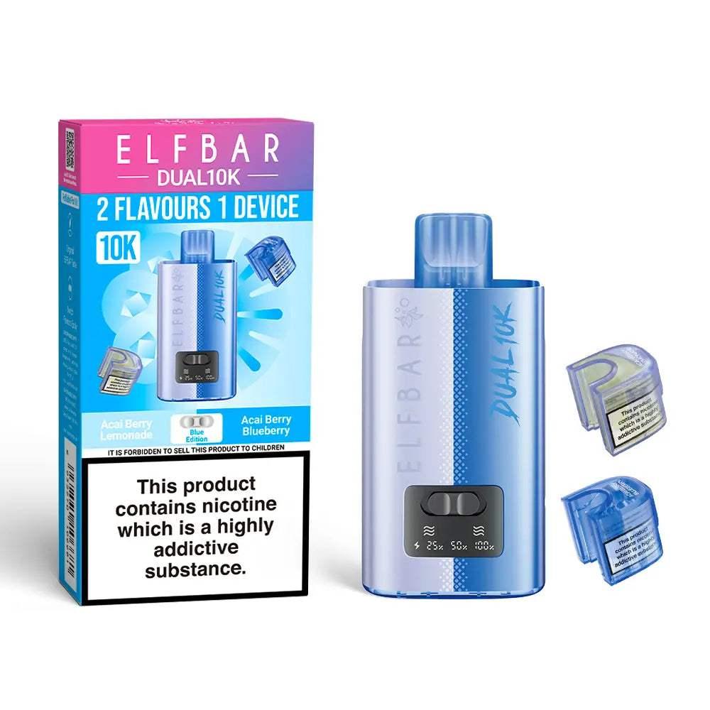 BLUE EDITION - ELF BAR DUAL 10K PRE-FILLED VAPE KIT - 20MG(2%) - Vapeslough