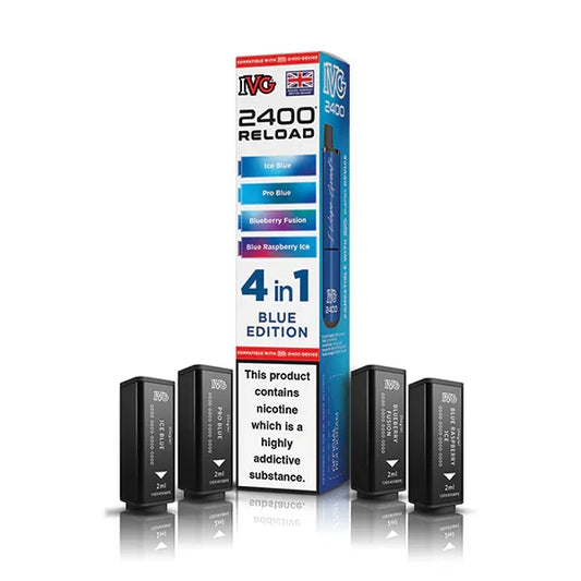 Blue Edition IVG 2400 Reload 4-in-1 Prefilled Pods - Vapeslough