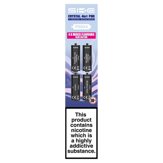 BLUE EDITION - SKE CRYSTAL 4IN1 PODS - PACK OF 4 - Vapeslough