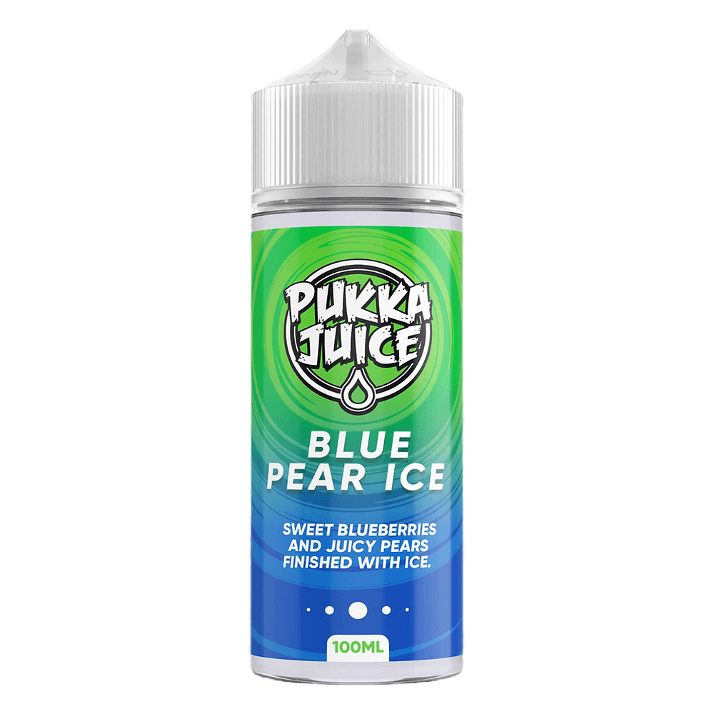 BLUE PEAR ICE 100ML SHORT FILL E-LIQUID BY PUKKA JUICE - Vapeslough