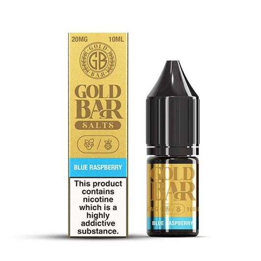 BLUE RASPBERRY 10ML E LIQUID NICOTINE SALT BY GOLD BAR - Vapeslough