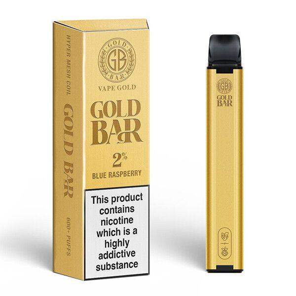 BLUE RASPBERRY 2%(20MG) DISPOSABLE VAPE BY GOLD BAR - Vapeslough