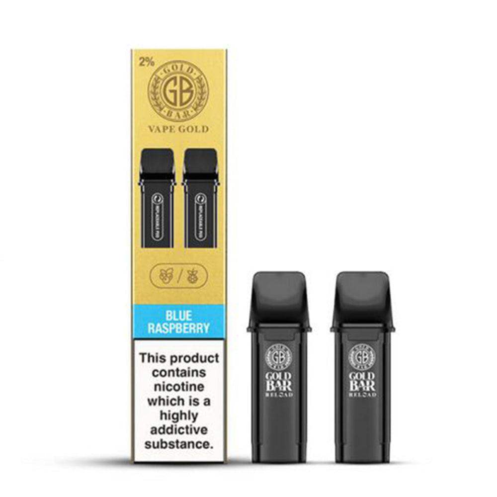 BLUE RASPBERRY - GOLD BAR RELOAD PRE-FILLED PODS BY GOLD BAR - PACK OF 2 - Vapeslough