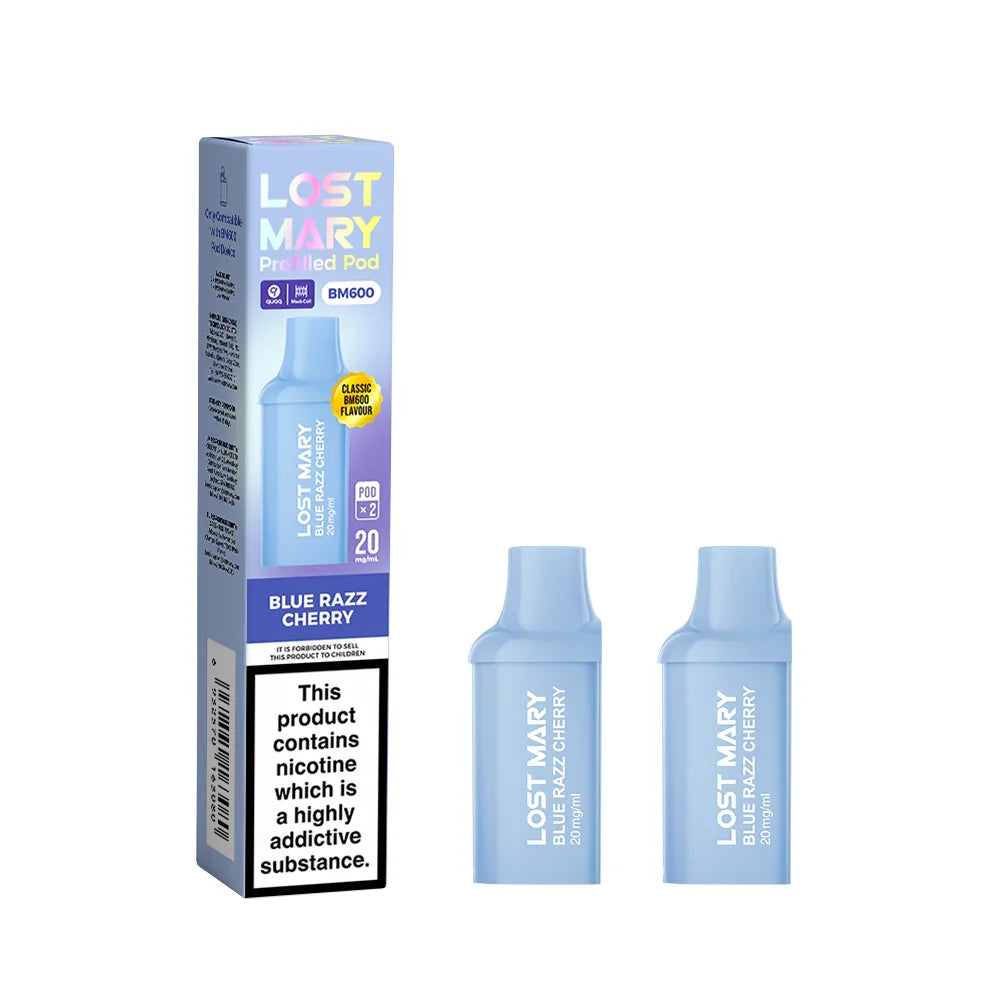 BLUE RAZZ CHERRY LOST MARY BM600 PODS (PACK OF 2) - Vapeslough