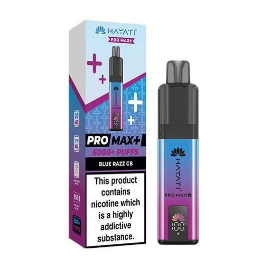 BLUE RAZZ GB - HAYATI PRO MAX+ DISPOSABLE VAPE - 20MG(2%) - Vapeslough