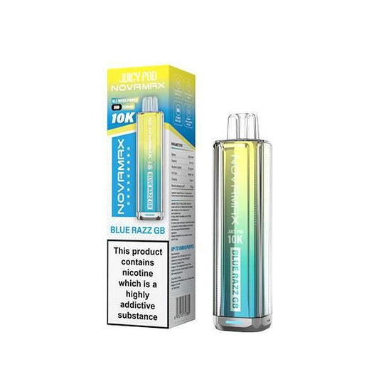 BLUE RAZZ GB - JUICY POD NOVAMAX 10K PRE-FILLED VAPE KIT - Vapeslough