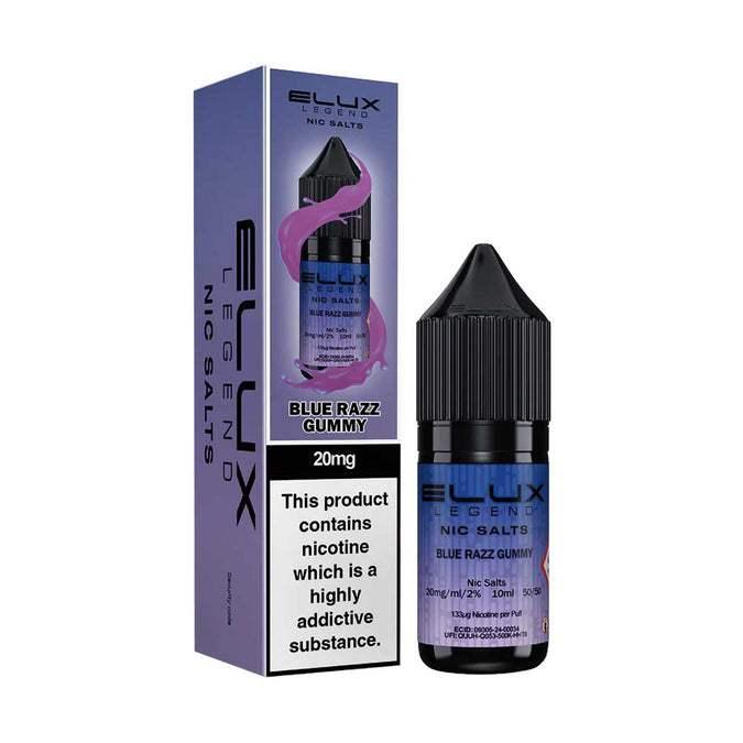 BLUE RAZZ GUMMY 10ML NIC SALT BY ELUX LEGEND 10MG(1%) | 20MG(2%) - Vapeslough