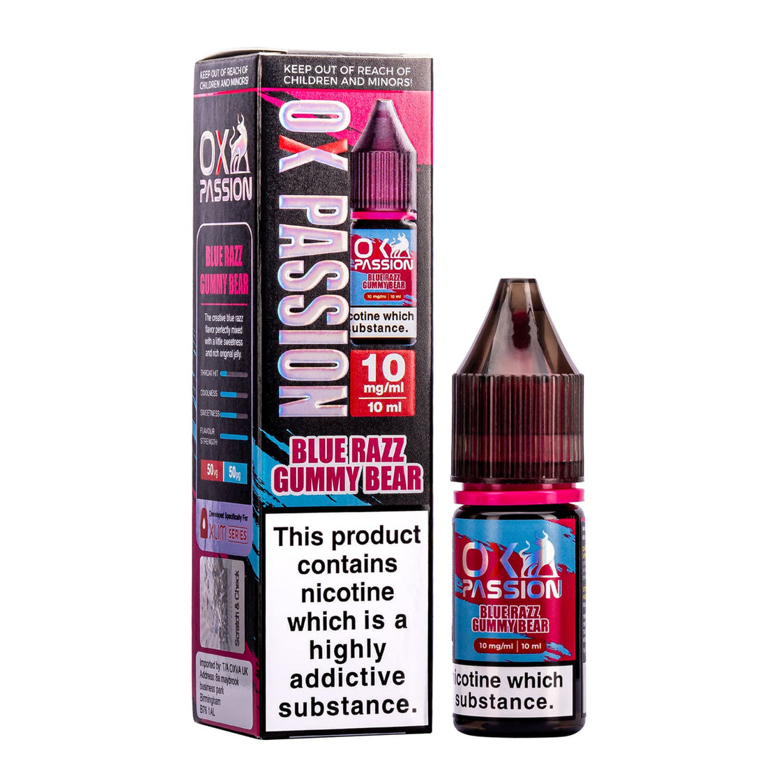 BLUE RAZZ GUMMY 10ML NIC SALT BY OXVA OX PASSION 10MG(1%) | 20MG(2%)