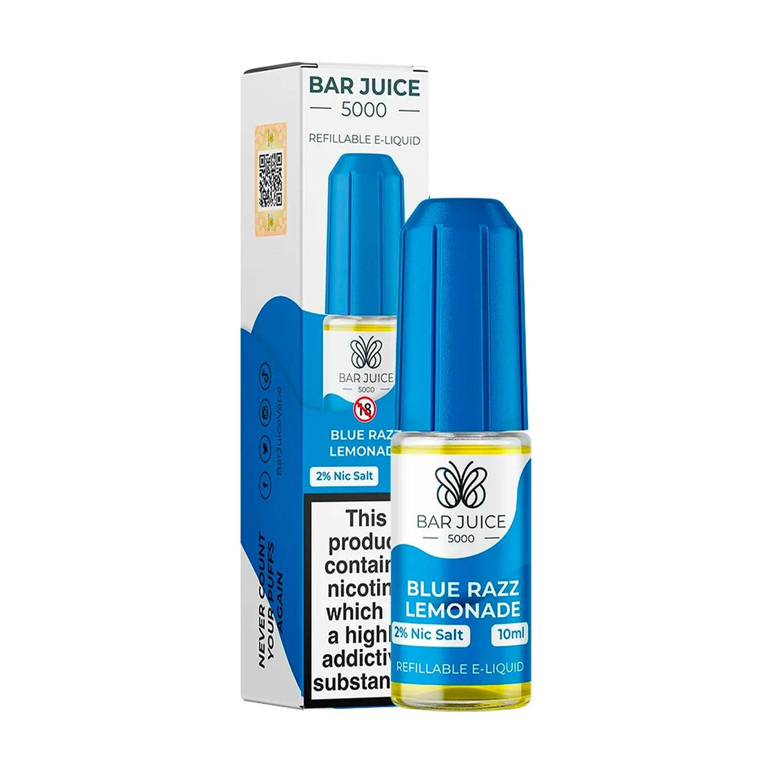 BLUE RAZZ LEMONADE 10ML E LIQUID NICOTINE SALT BY BAR JUICE 5000 - Vapeslough