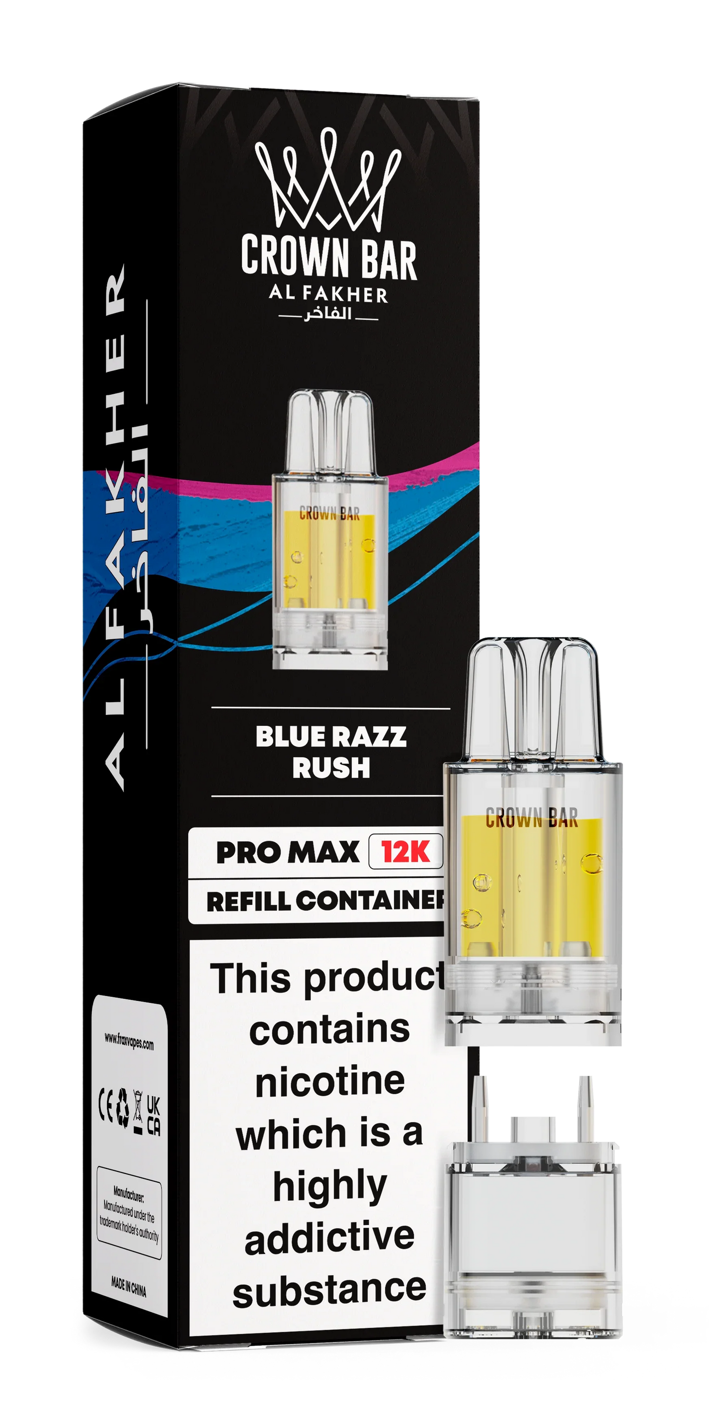 Blue Razz Rush Al Fakher Crown Bar Pro Max 12K Refill Pod - Vapeslough