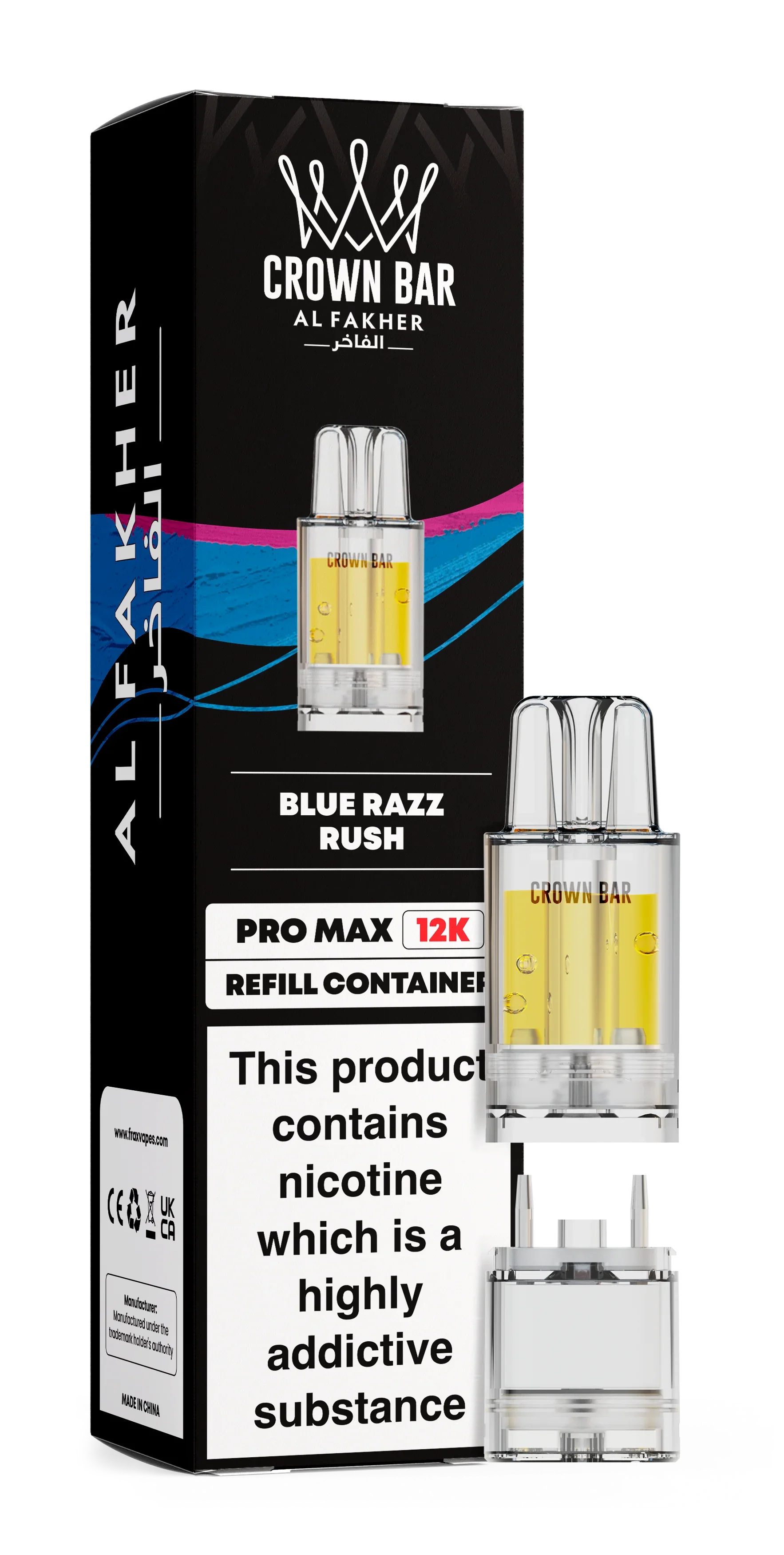 Blue Razz Rush Al Fakher Crown Bar Pro Max 12K Refill Pod - Vapeslough