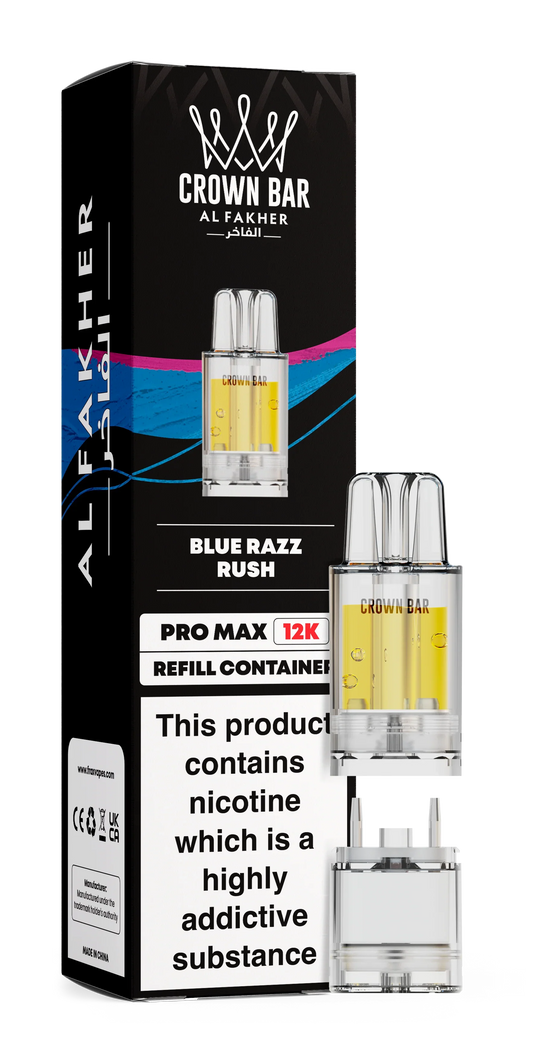 Blue Razz Rush Al Fakher Crown Bar Pro Max 12K Refill Pod - Vapeslough