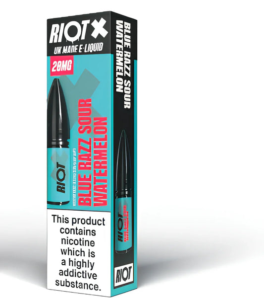 BLUE RAZZ SOUR WATERMELON - RIOT X - 10ML NIC SALT E-LIQUID - 5MG | 10MG | 20MG BY RIOT SQUAD - Vapeslough