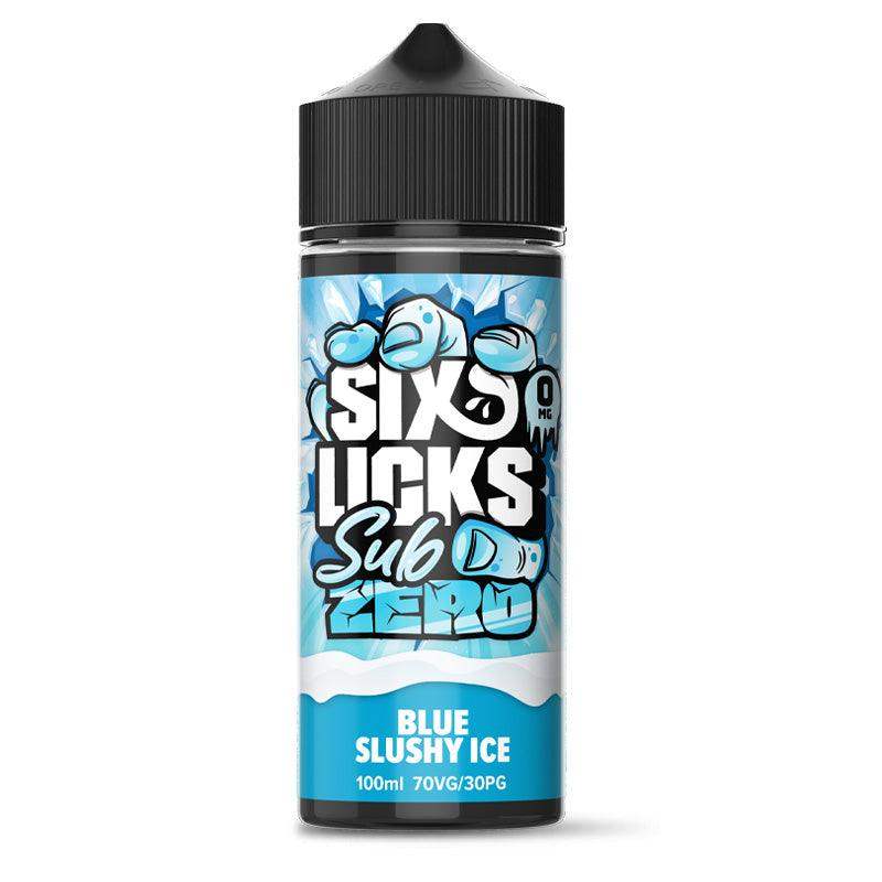 BLUE SLUSHY ICE - 100ML SHORT FILL E-LIQUID BY SIX LICKS SUB ZERO - Vapeslough