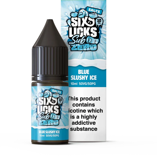 BLUE SLUSHY ICE - 10ML NIC SALT E-LIQUID - 10MG|20MG BY SIX LICKS ICE - Vapeslough