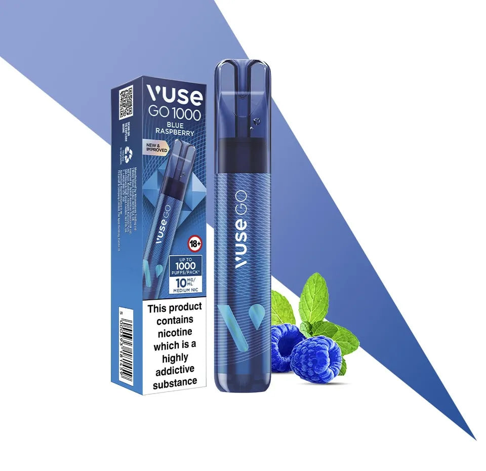 BLUE RASPBERRY DISPOSABLE VAPE BY VUSE GO 1000 - 6MG | 10MG | 20MG