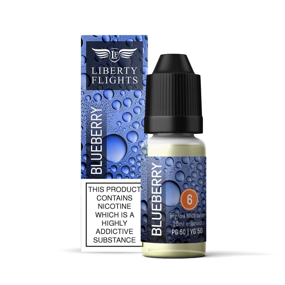 BLUEBERRY - 10ML E-LIQUID 50VG|50PG BY LIBERTY FLIGHTS - 0MG|3MG|6MG|12MG|18MG - 1X|3X|4X|10X|20X BOTTLES - Vapeslough