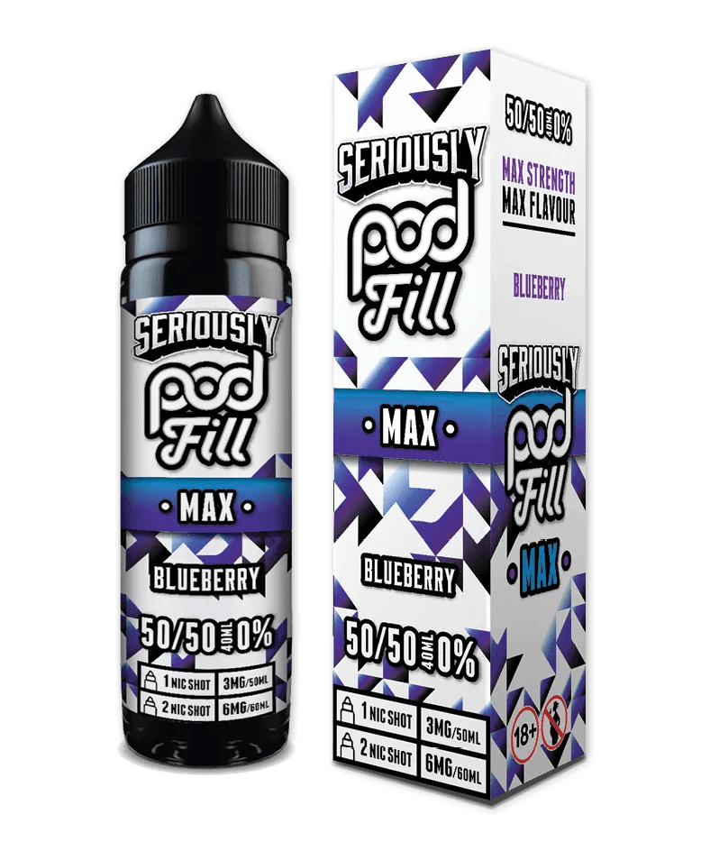BLUEBERRY - 40ML SHORT FILL 50/50 BY SERIOUSLY POD FILL MAX - Vapeslough