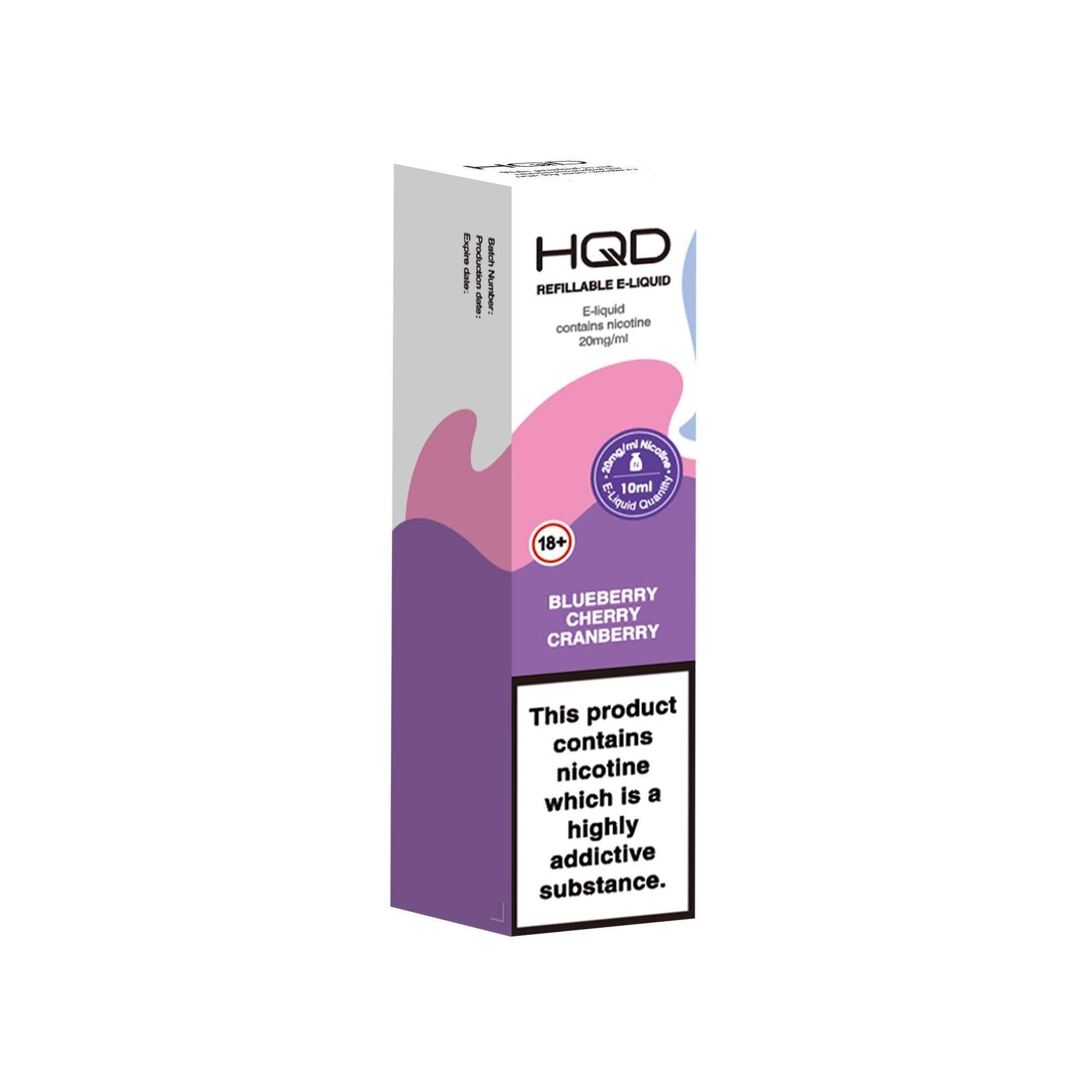 BLUEBERRY CHERRY CRANBERRY 10ML E LIQUID NICOTINE SALT BY HQD - Vapeslough