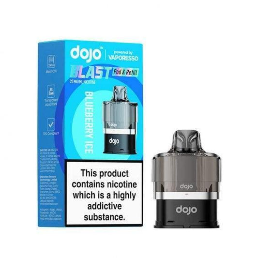 BLUEBERRY ICE - VAPORESSO DOJO BLAST 6000 PRE-FILLED POD - Vapeslough