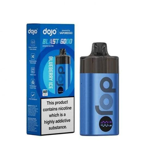 BLUEBERRY ICE - VAPORESSO DOJO BLAST 6000 PRE-FILLED VAPE KIT - Vapeslough
