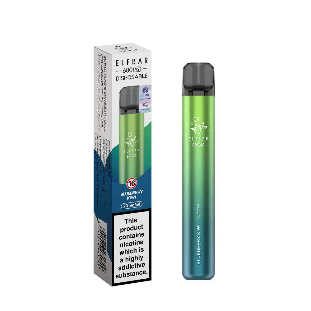 BLUEBERRY KIWI ELFBAR 600V2 DISPOSABLE VAPE BY ELF BAR - 20MG(2%) - Vapeslough