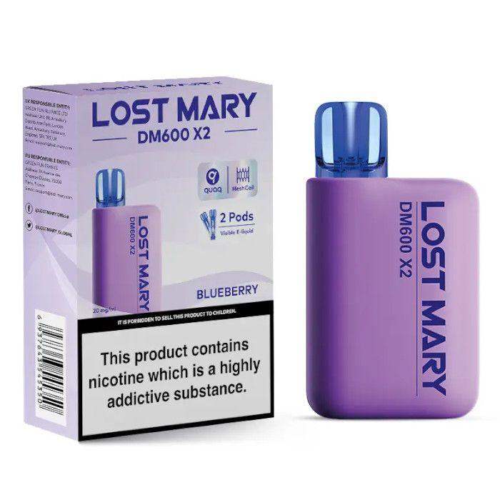 BLUEBERRY - LOST MARY DM600 X2 DISPOSABLE VAPE BY LOST MARY - 2% (20MG) - Vapeslough