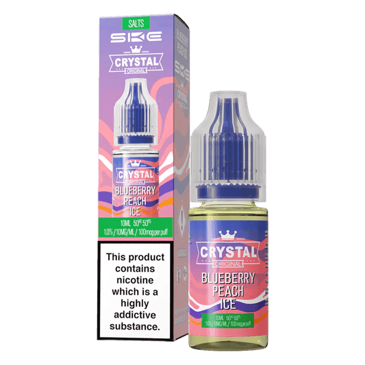 BLUEBERRY PEACH ICE 10ML NIC SALT E-LIQUID BY SKE CRYSTAL ORIGINAL - Vapeslough