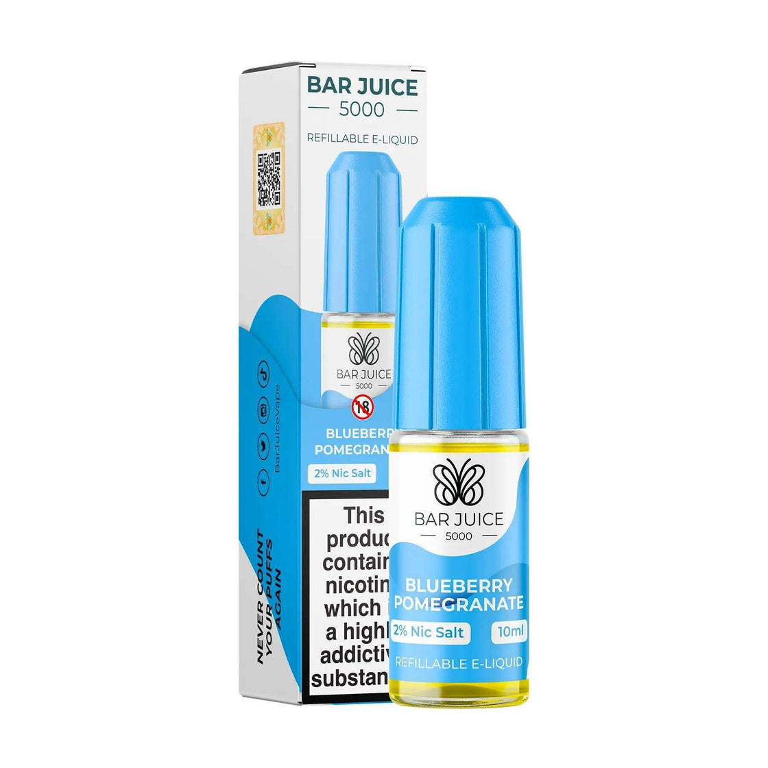 BLUEBERRY POMEGRANATE 10ML E LIQUID NICOTINE SALT BY BAR JUICE 5000 - Vapeslough