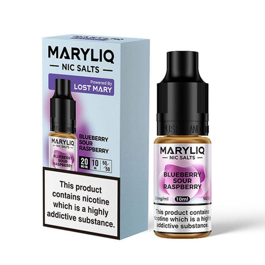 BLUEBERRY SOUR RASPBERRY 10ML E-LIQUID NICOTINE SALT BY MARYLIQ - LOST MARY - Vapeslough